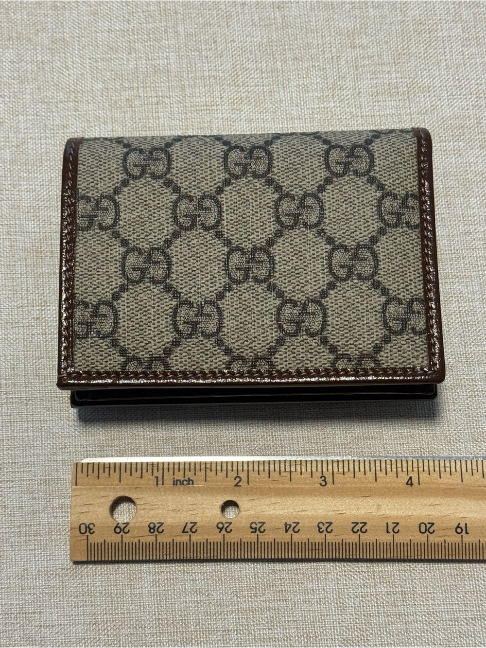 Gucci Horsebit 1955  Card Case wallet with Brown Leather & Gold Horsebit - Picture 12 of 14